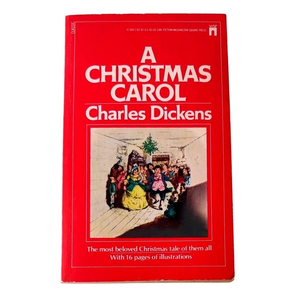 A Christmas Carol Charles Dickens Vintage Paperback WSP 0-671-47369-7 Red Cover